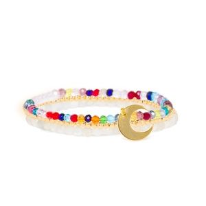 Celestial Moon Stretch Bracelet - Stackable Bracelets for Woman Natural+Crystal